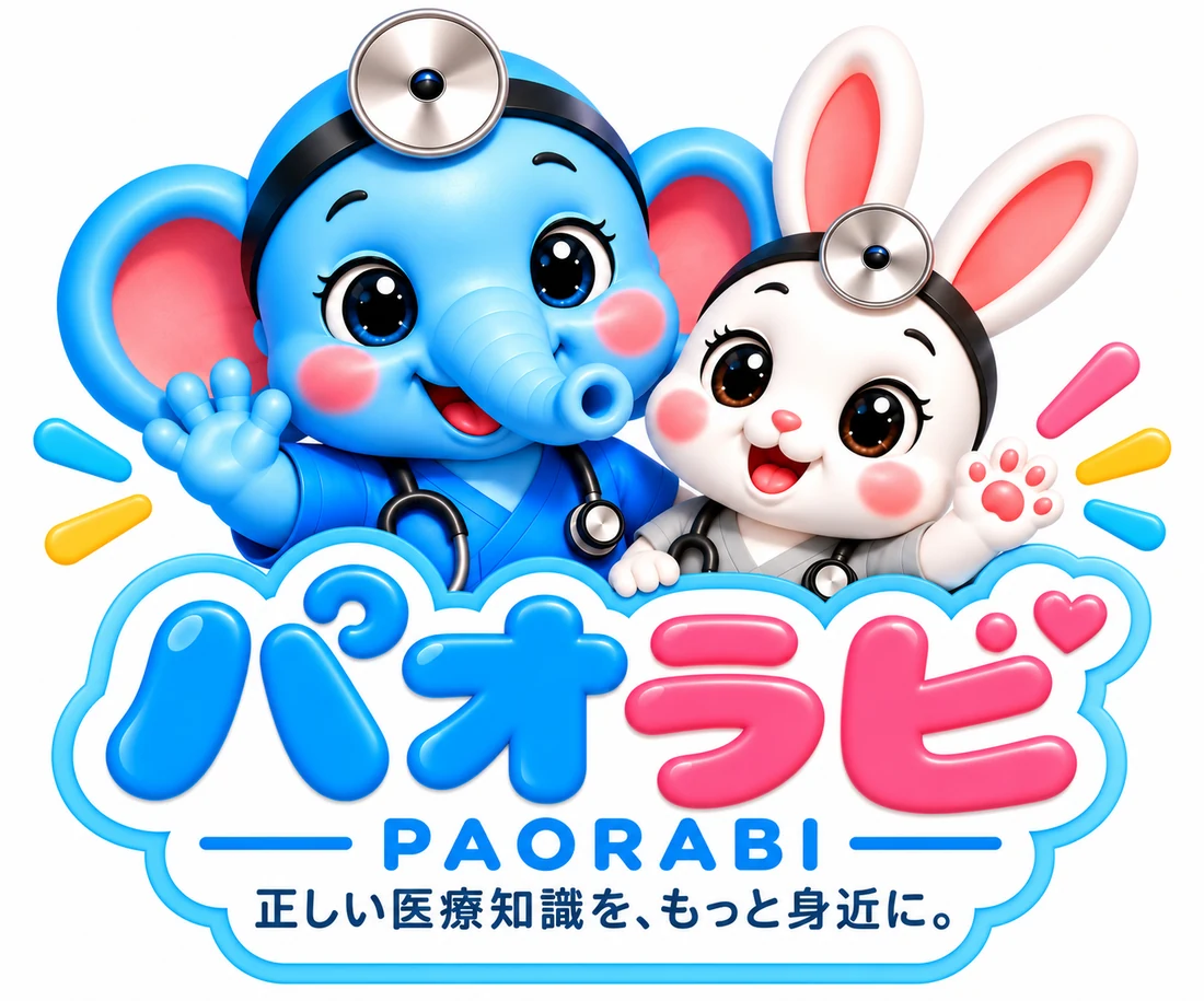 パオラビ。青いゾウのパオと白いウサギのラビ
